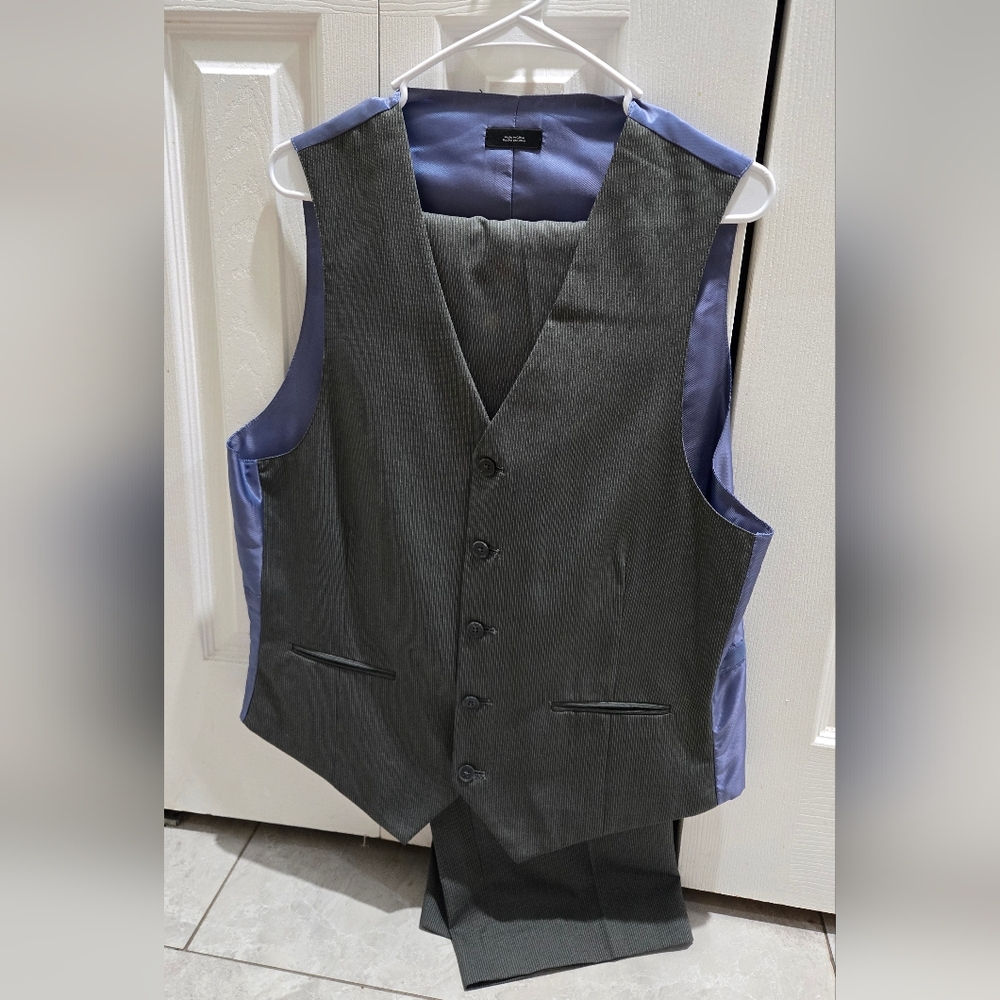 jf j.ferrar Charcoal Vest and Pants Set
